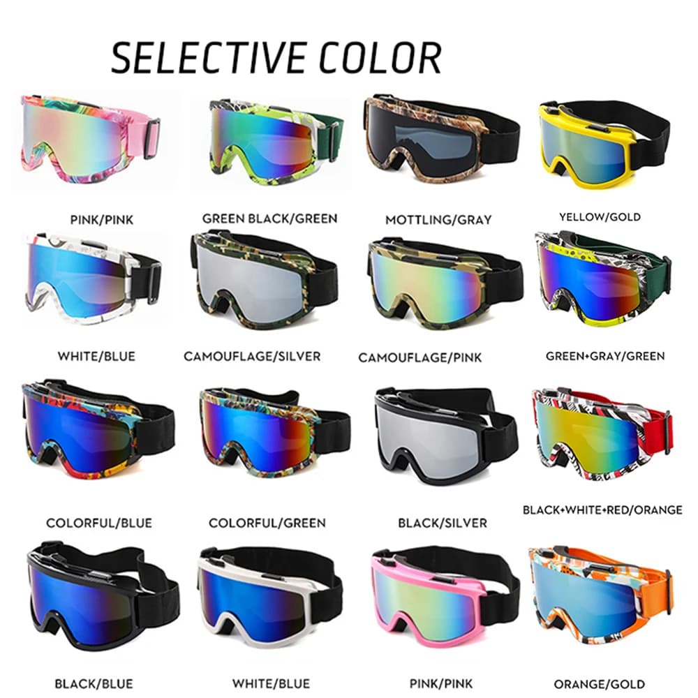 Occhiali da sci Antivento Anti-collisione Lenti antiriflesso Sport all'aria aperta Neve Snowboard per snowboard Sci Inverno Anti-Fog