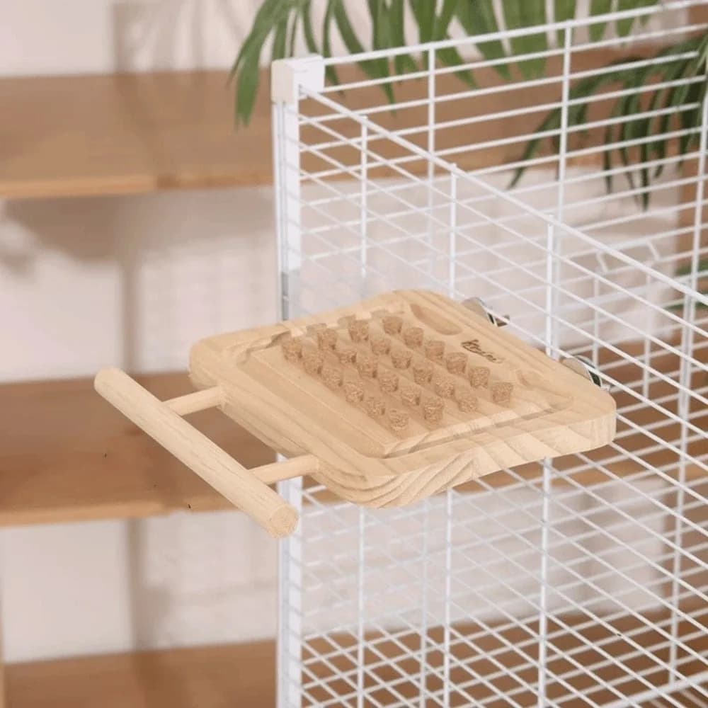 Giocattoli Puzzle in Legno per Pappagalli, Supporto per Posatoio in Sughero Resistente all'Usura, Resistente ai Morsi, Durevole, per Affilare i Becco, Interattivo