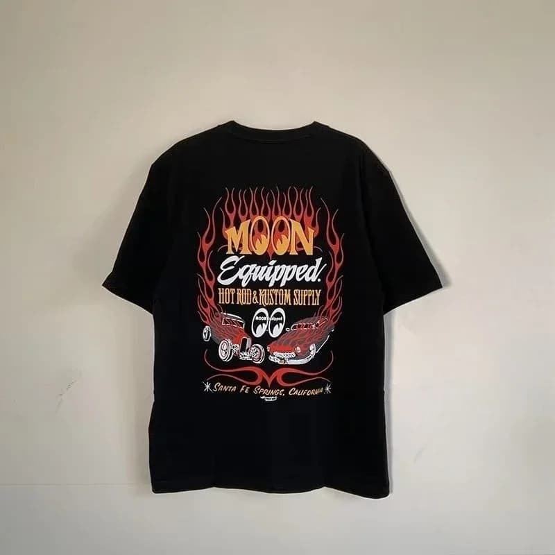 Moon High street Man Women t shirt clothes for men's t-shirts and tank tops y2k ropa hombre black cotton shirt Comfortable 2026