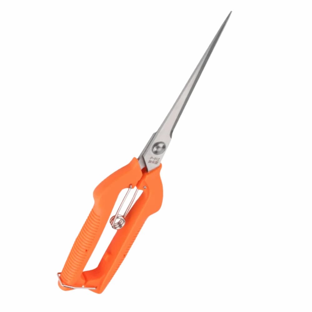 Durable Extra Long Edge Pruning Shears Orange Stainless Steel Garden Scissors Sharp Blade Straight Blade Hand Pruners