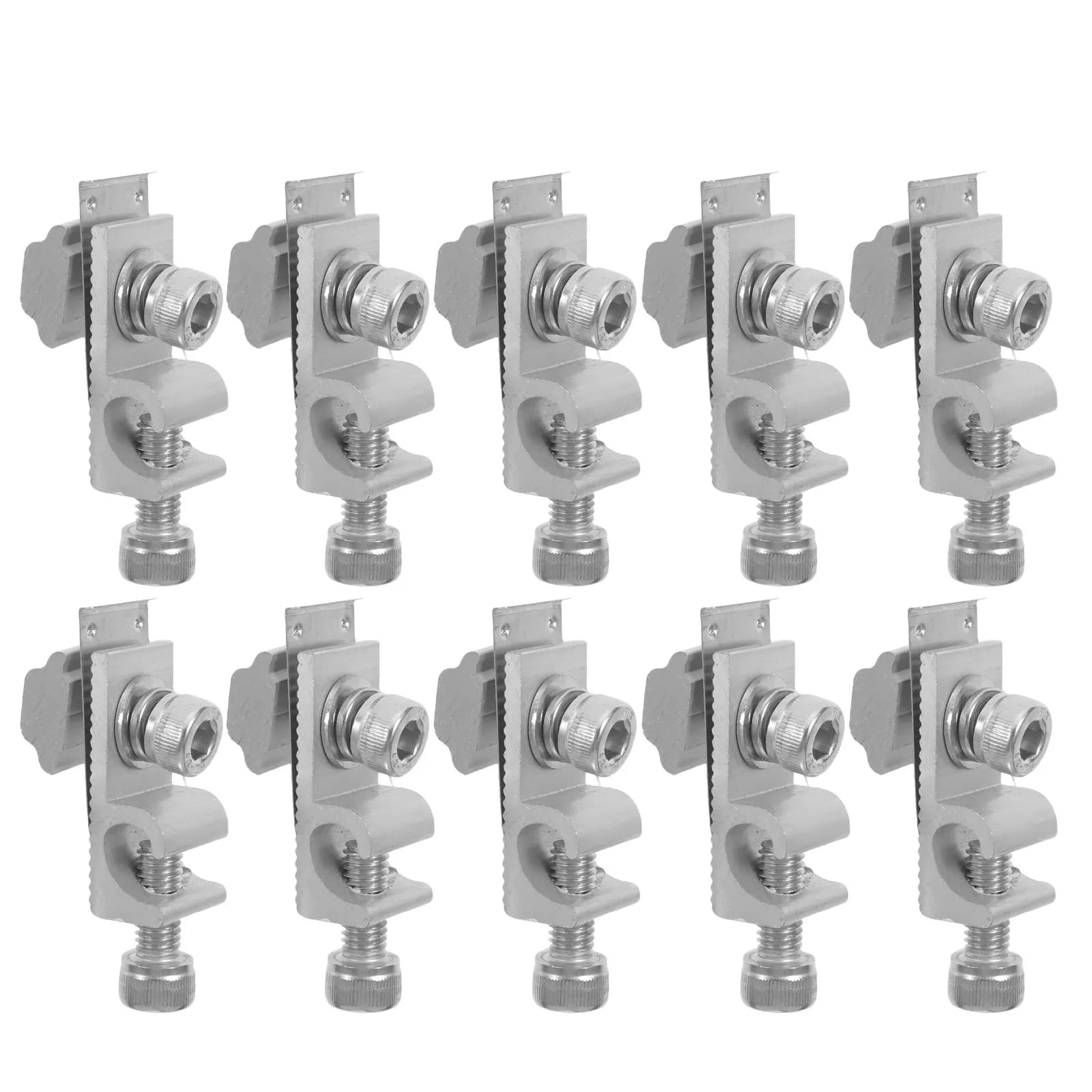 10Pcs Solar Photovoltaic Grounding Clamp Aluminium Alloy High Strength Solar Panel Connector Ground Lug Terminal Cable Clamp