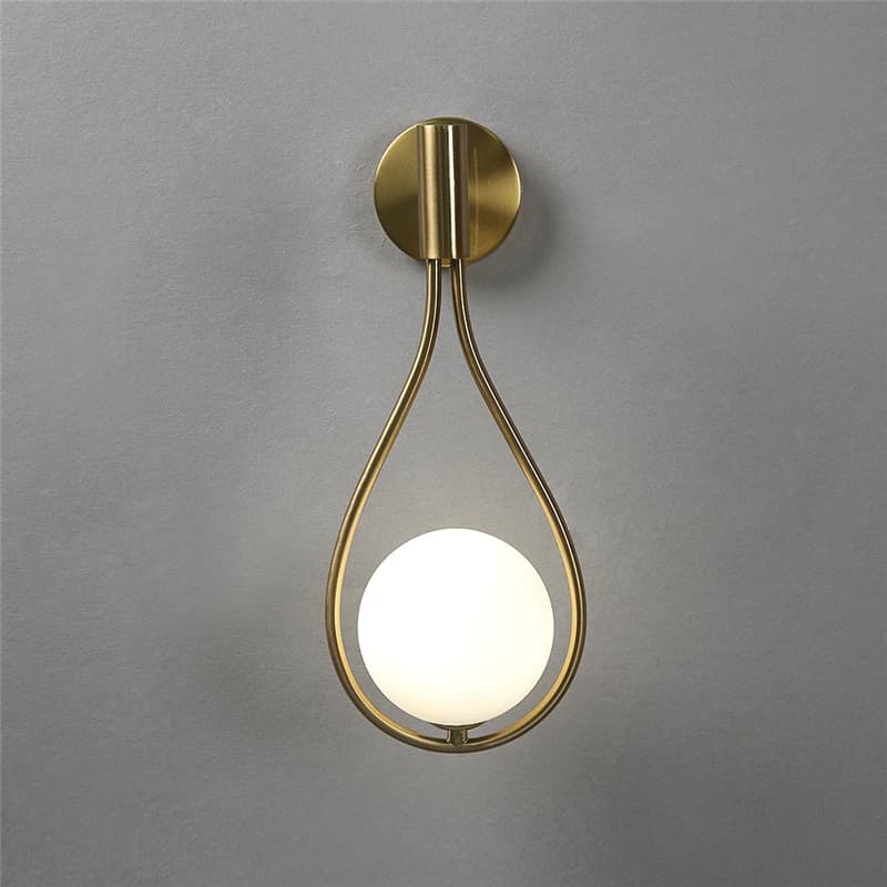 Lampade da parete a sfera di vetro semplici nordiche lampada da parete moderna a goccia d'acqua in ferro apparecchi di illuminazione decorativi a LED di soggiorno camera da letto G9