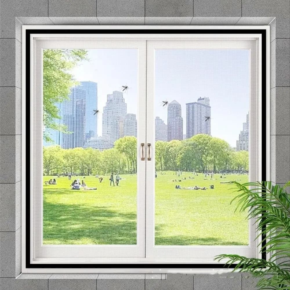 Multipurpose Insect Proof Magnetic Screen Window Breathable Cuttable Window Screen Tulle Mesh Removable DIY Mesh Curtain Summer