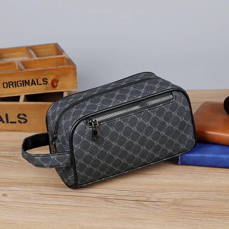 Business Men's Pouch Leather Bag with High Quality Printing Phone Bag Fashionable Pouches Birthday Gift Pouch for Luxury Man
