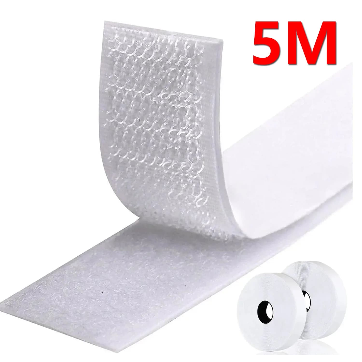 20 ~ 50mm 5 metri/paia adesivo bianco nylon con colla nastro in tessuto forte autoadesivo nastro adesivo con gancio e anello accessori fai da te