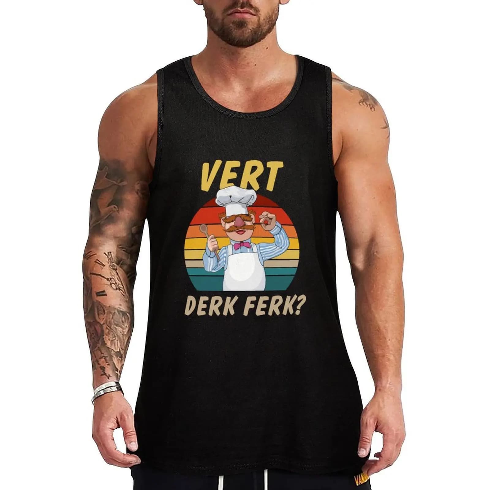Il chef svedese Ferk! Vert Derk Funny Vintage Retro Tank Top Maglietta da allenamento atletica leggera e traspirante