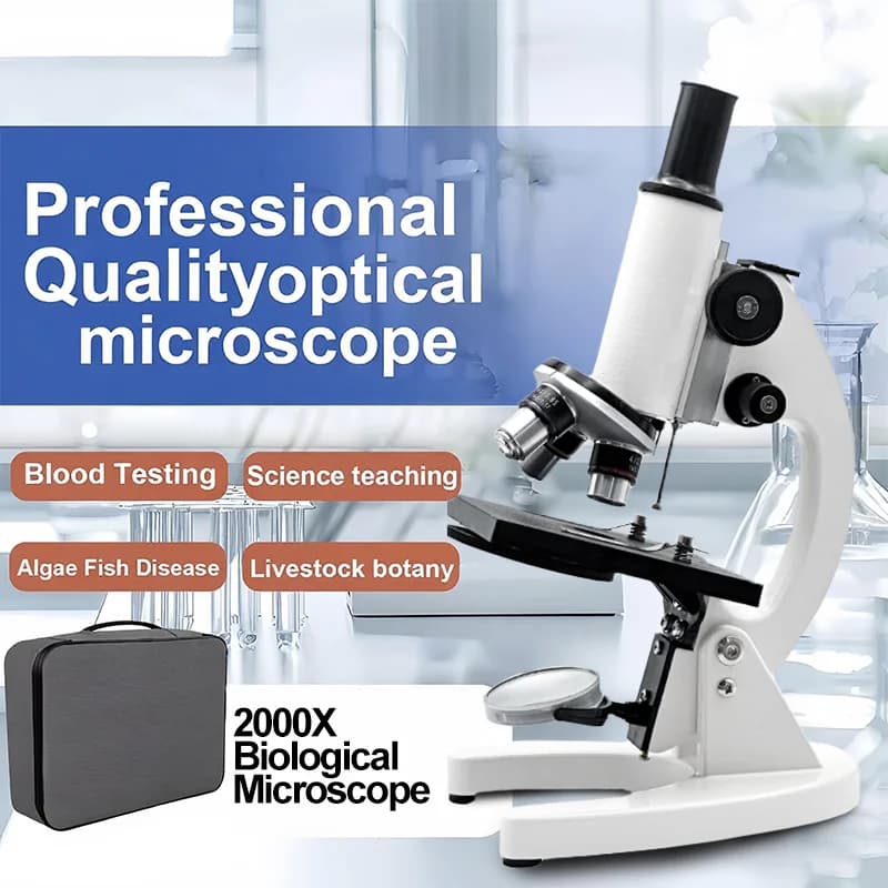Microscopio per Adulti e Principianti, Microscopio Monoculare 40x-2000x, Microscopio da Banco con Confezione Regalo, Strumento Educativo Scientifico