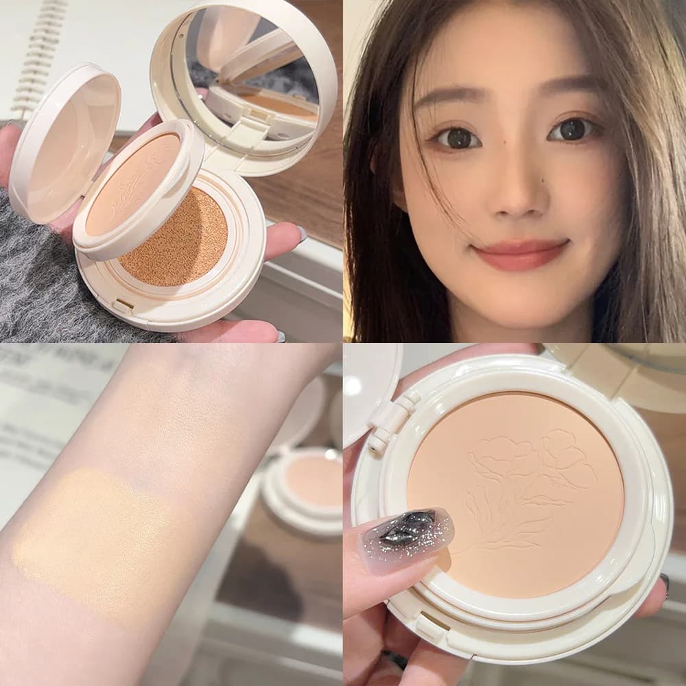 2 in 1 cuscino in polvere a doppio strato trasparente naturale schiarente duraturo Gege Bear Makeup Concealer crema per cuscino in polvere sciolta