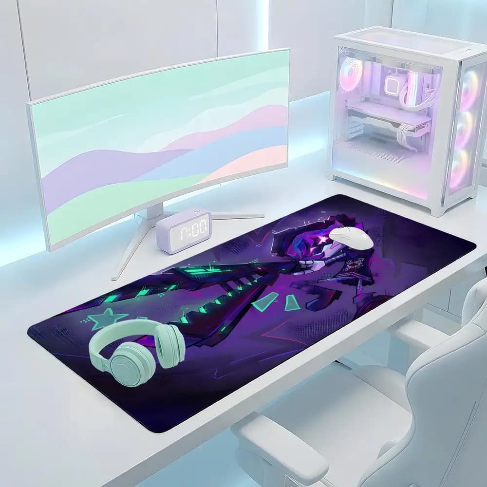 Tappetino per mouse anime M-murder D-drones Season, grande, da gaming, con bordi rinforzati, spesso, per tastiera e scrivania