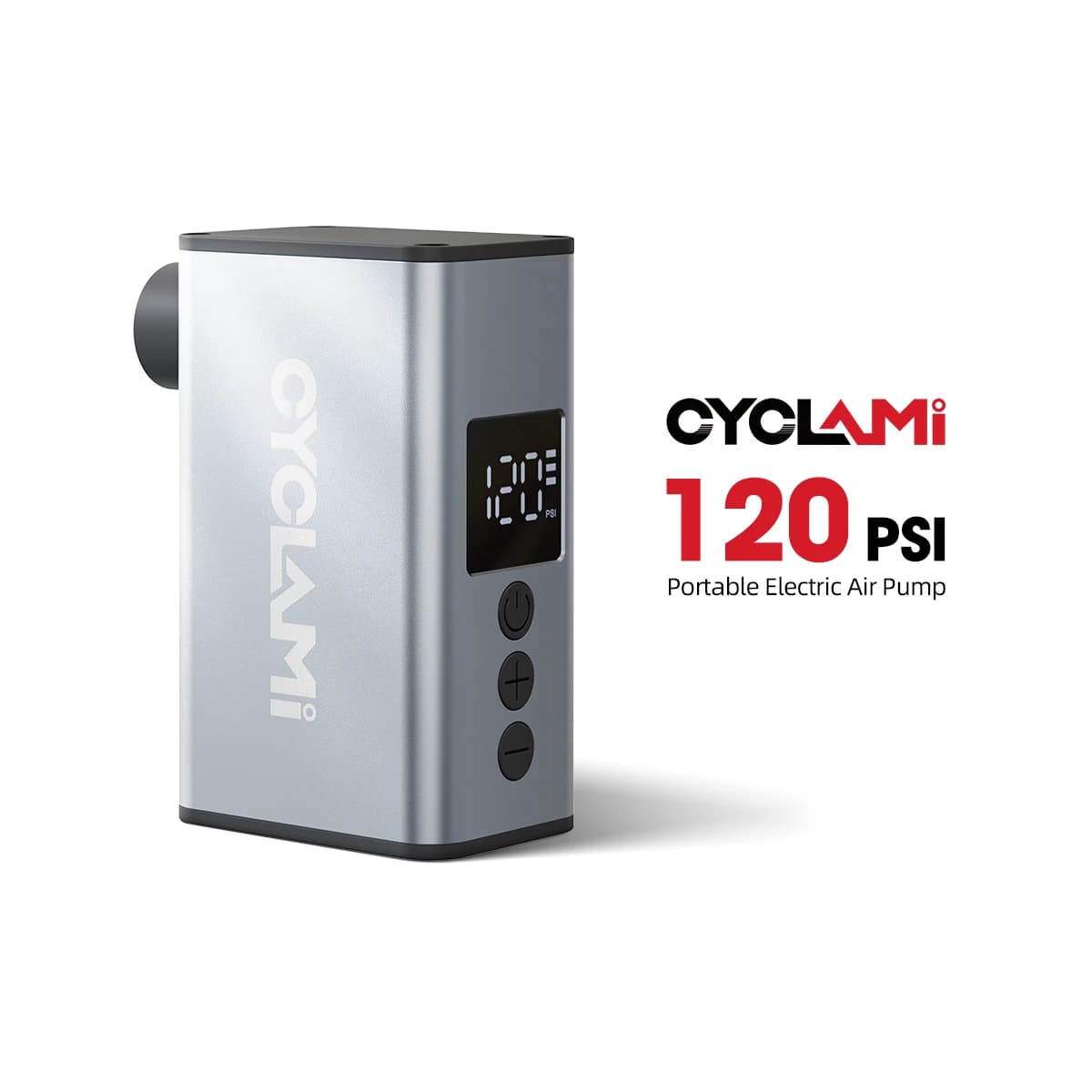 Pompa d'aria portatile per bicicletta CYCLAMI A3 mini, 120 PSI, gonfiatore elettrico compatto per pneumatici, tipo C, in lega di alluminio, gonfiaggio rapido per MTB e bici da strada