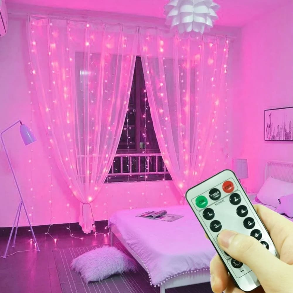 3/6M LED Curtain Light USB Power Garland Fairy Lights on The Window Festoon with Remote Valentine's Day Led Lights Wedding Decor