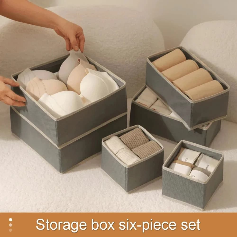Confezione da 6 organizer per cassetti per vestiti, contenitori pieghevoli per vestiti, organizer per cassetti per calzini, reggiseni, asciugamani, cravatte, camicette