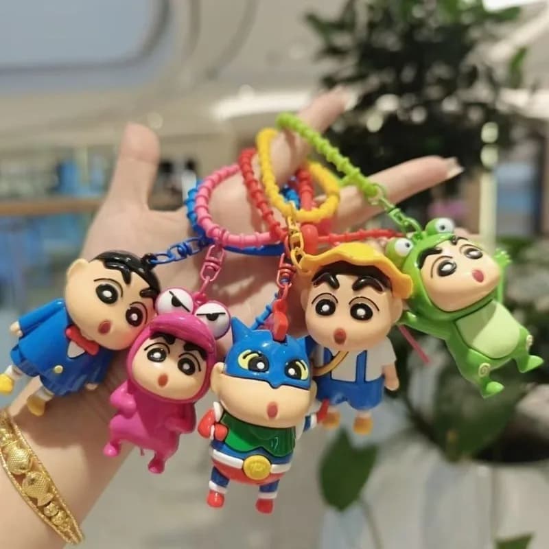 Portachiavi Cartoon Anime Crayon Shin-chan, Mini Decorazione Kawaii per Zaino e Telefono, Regalo per Ragazze