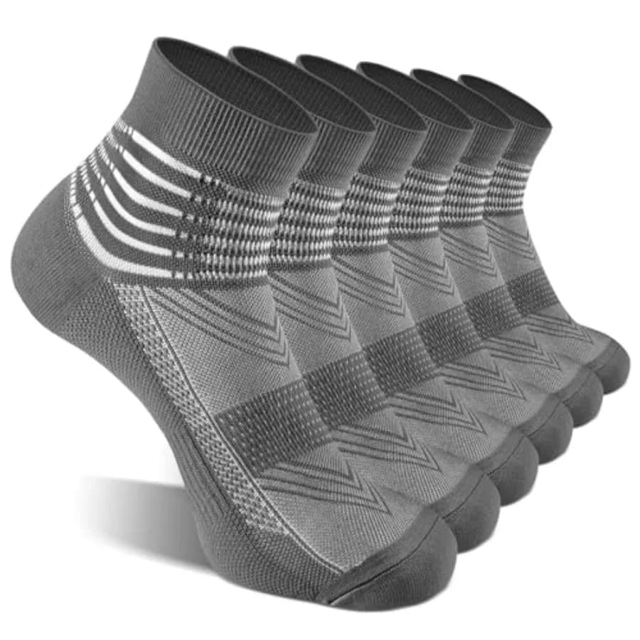 IRAMY Compression Ankle Support Socks Wicking Cushioned Athletic Plantar Fasciitis Relief Men Women 2/3/6 Pairs
