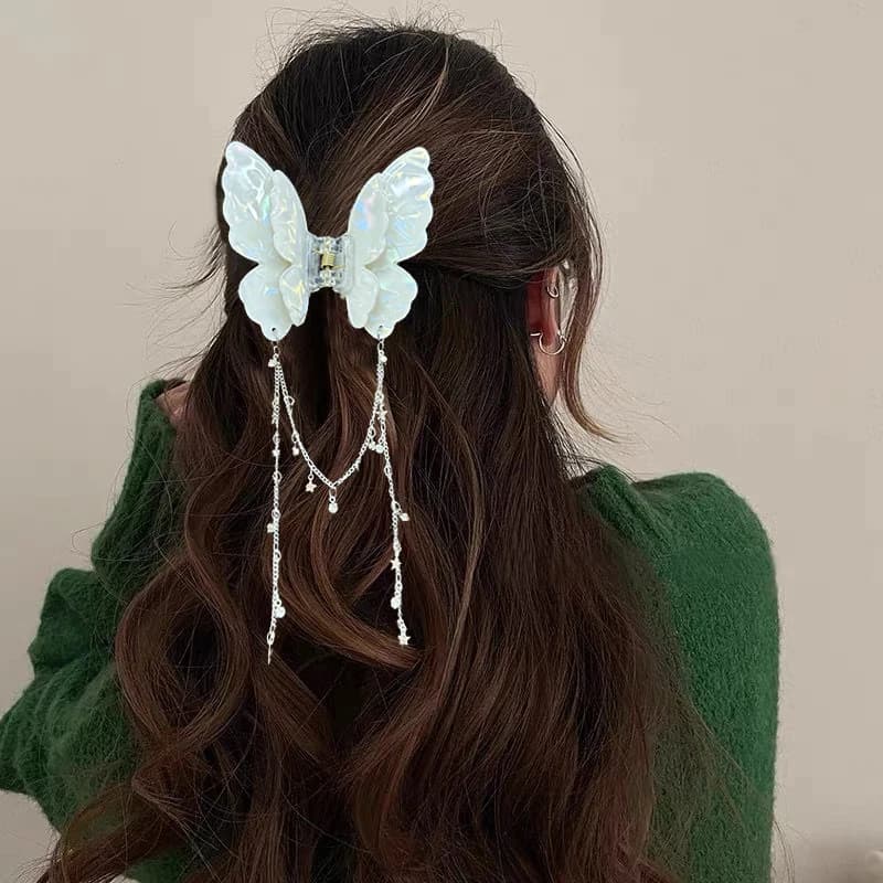 AWAYTR Fata Farfalla Nappa Artiglio Dei Capelli Acetato Dolce Principessa Farfalla Granchio Fermagli Per Capelli per Le Donne Ragazze Tornante Accessorio Per Capelli