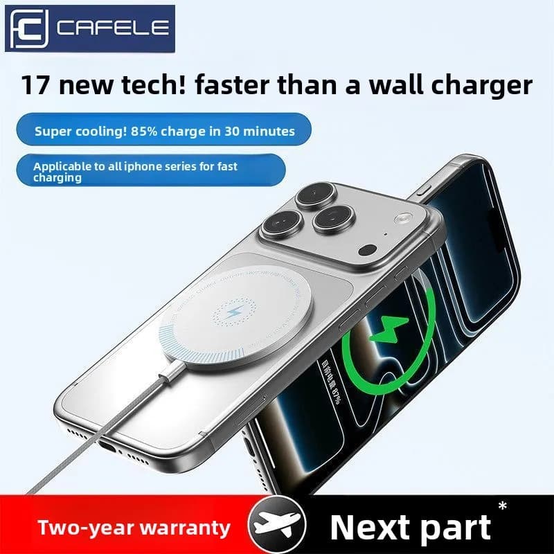 Cafele 15W Magnetic Wireless Charger Fast Low Heat Charging for iPhone 17 16 15 14 13 and Earbuds