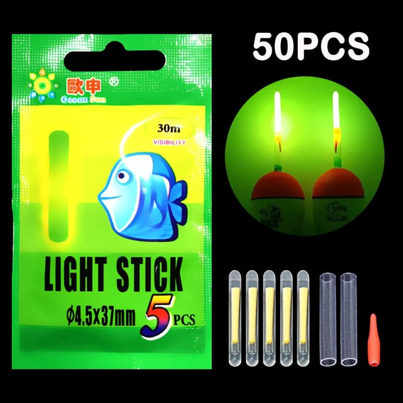 50/10PCS Galleggiante Da Pesca Bastone Luce Fluorescente Lightstick Notte Galleggiante Asta Luce Scuro Bagliore Bastone Lotti Utili Pesca/festa Uso