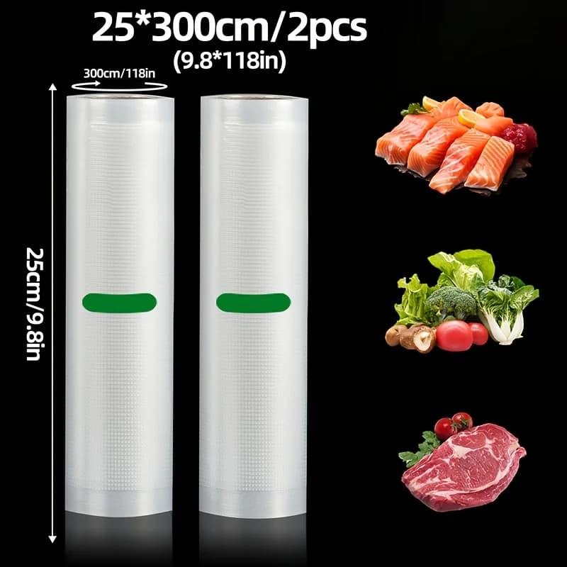 2-Pack 3M Vacuum Sealer Rolls: BPA-Free, Multi-Size for Custom Food Storage. Perfect for Preservation, Meal Prep & Sous Vide.