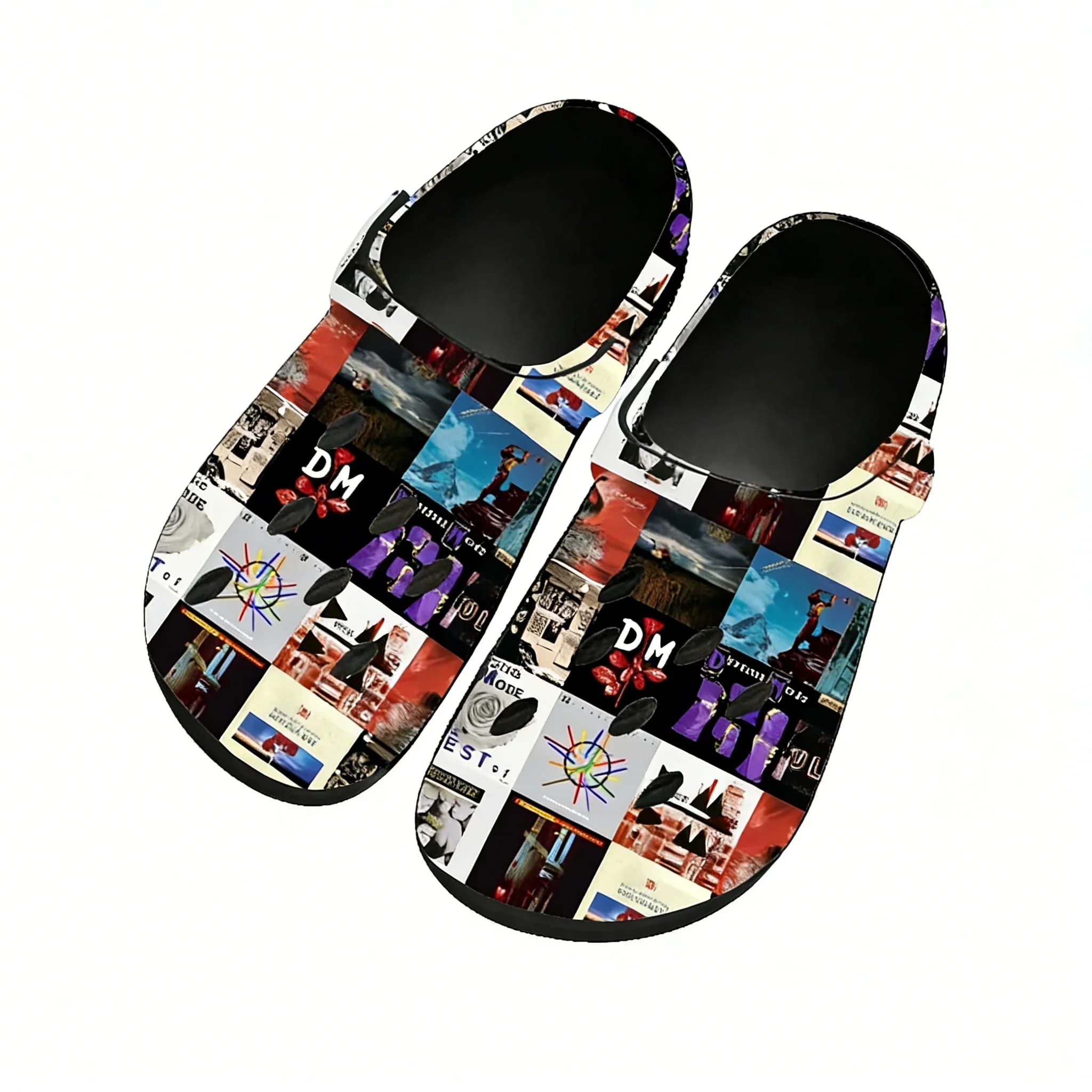 Sandali Depeche Mode per Uomo, Donna, Ragazzi e Ragazze, Scarpe da Acqua, Zoccoli da Giardino, Ciabatte Traspiranti Personalizzate con Fori, Nere