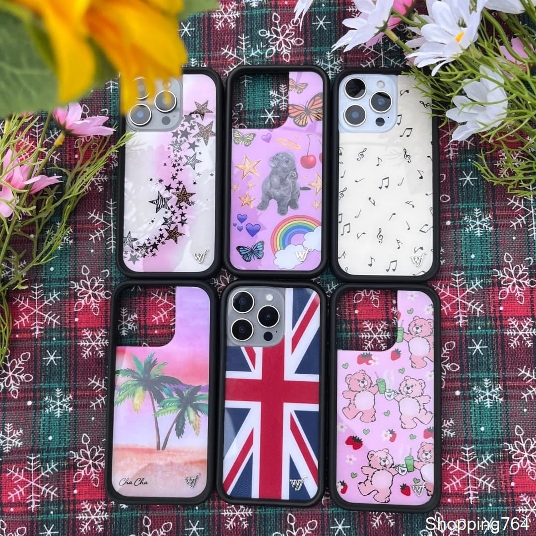 Wildflower Matcha Bear Cha Phone Case for iPhone 16 15 14 13 12 17 Pro Max Plus Air Union Jack Puppy Musical notation Cover
