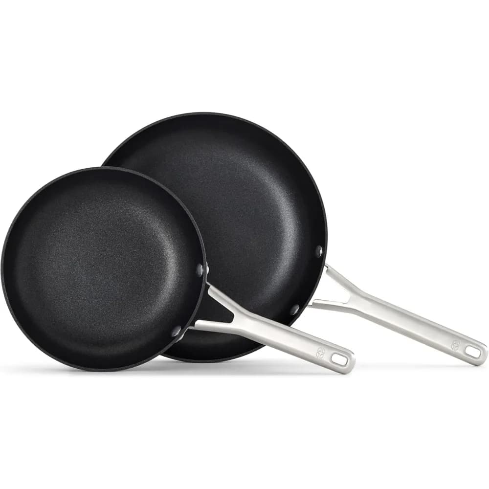 Set of 8" and 10" hard anodized non-stick pans, durable pots for easy cooking