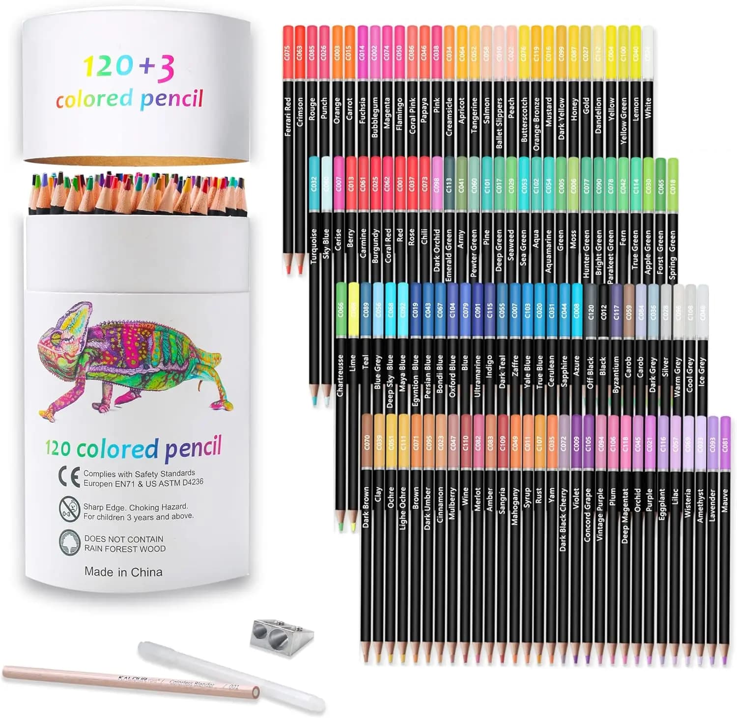 Set di 120 Matite Colorate Premium a Mina Morbida con Blender e Strumenti per Disegno, Schizzi e Colorazione per Adulti