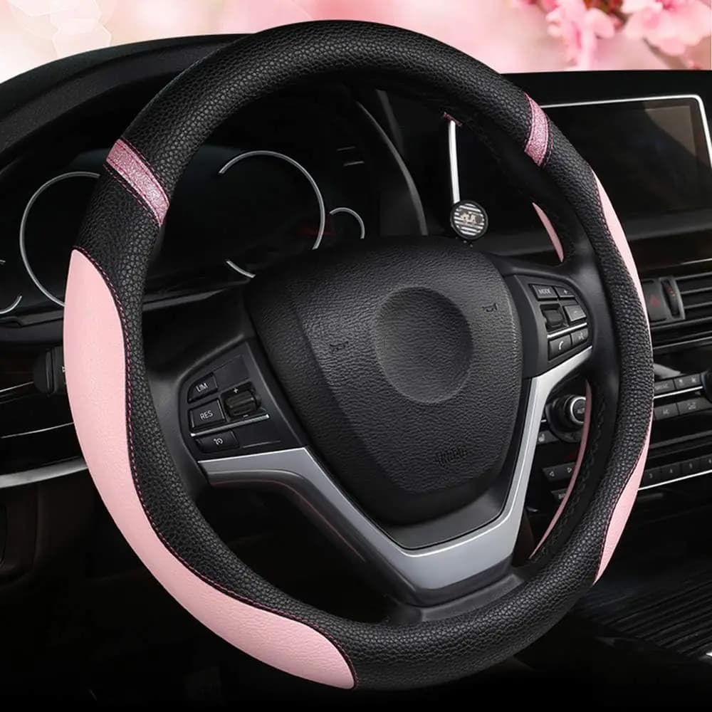 Coprivolante in Pelle Rosa per Donne, Misura Universale 15 Pollici, Traspirante e Antiscivolo