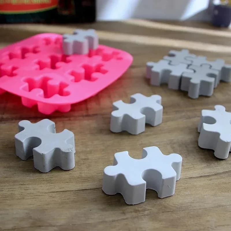 2 Pezzi Nuovo Stampo in Silicone a Puzzle per Blocchi da Costruzione, Mosaico, Pietra, Cemento, Calcestruzzo, Strumento Fai da Te per Ghiaccio, Biscotti e Forniture per la Cottura