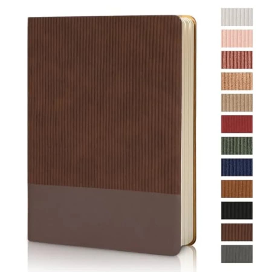 Lined Journal Notebook for Work College Ruled Notebook 5.79" x 8.27" A5 PU Leather Daily Journaling Notebook 26 Pages for Women