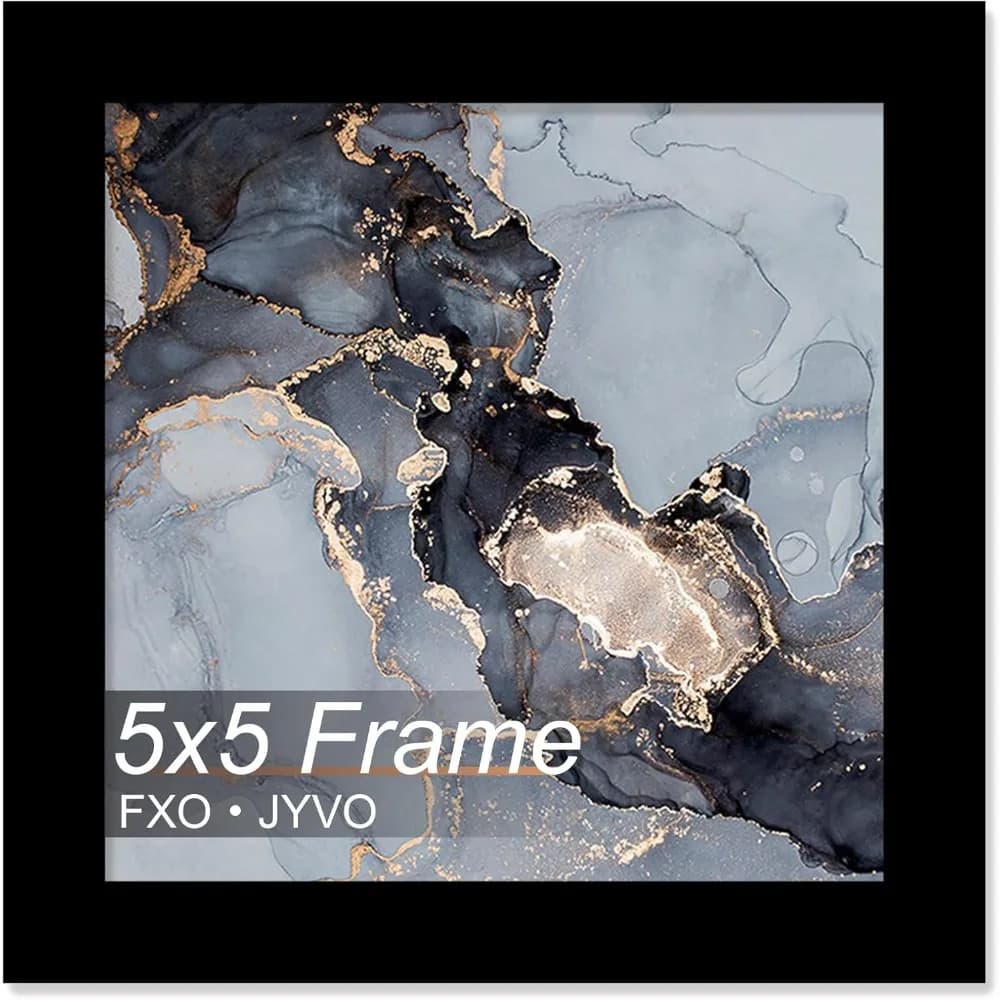 5x5 Square Picture Frame Black Lightweight High Transparency Wall Photo Frame for 5 by 5 Poster Picture 1 Pack