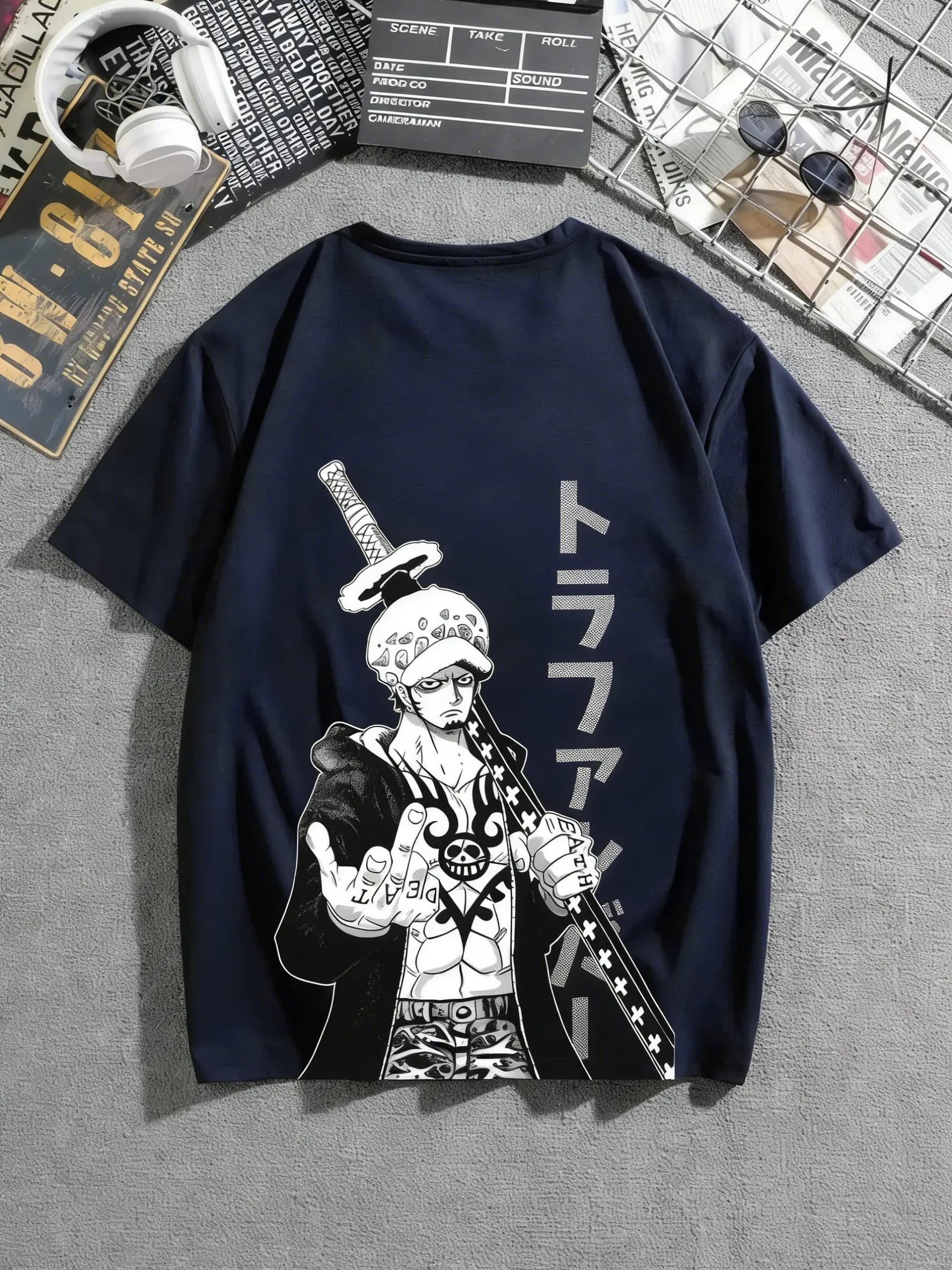 T-shirt Grafica Anime One Piece Zoro Luffy Uomo Donna Manica Corta Streetwear Estivo 2026 Casual Top Abbigliamento Genitore-Figlio