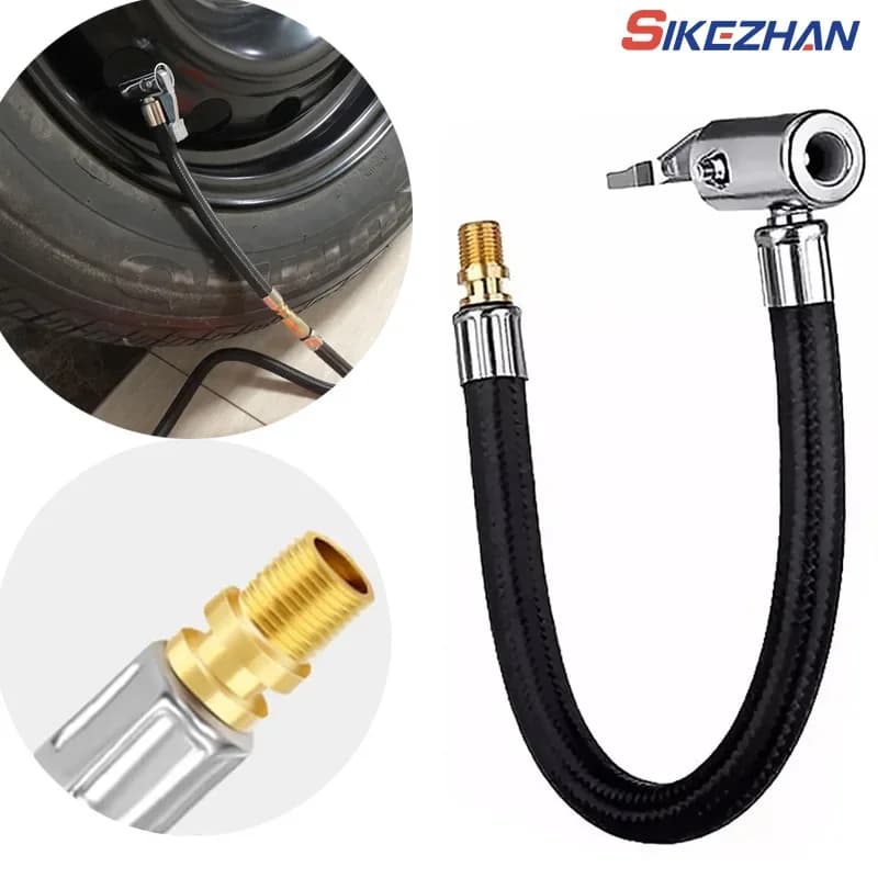 STONEGO Car Tire Inflator Hose Inflatable Air Pump Extension Tube Adapter Twist Tyre Connection Locking Air Chuck