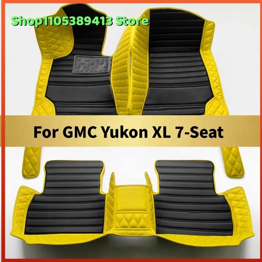 The Mats Carpets Leather Custom Car Floor Mats For GMC Yukon XL 7-Seat 2024 2025 2026 2027 2028 Car Mat Accessories