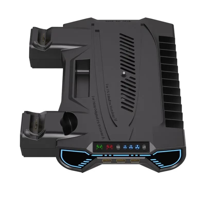 Stazione di ricarica AS95-Controller con gancio per cuffie per PS5 Slim/per PS5 Pro con ventola di raffreddamento a 3 livelli