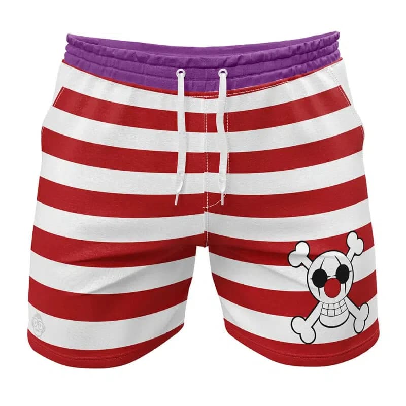 Pantaloncini Estivi Bandai One Piece con Simboli dei Personaggi, Stampa 3D, Asciugatura Rapida, per Adulti e Bambini, Ideali per Spiaggia e Sport