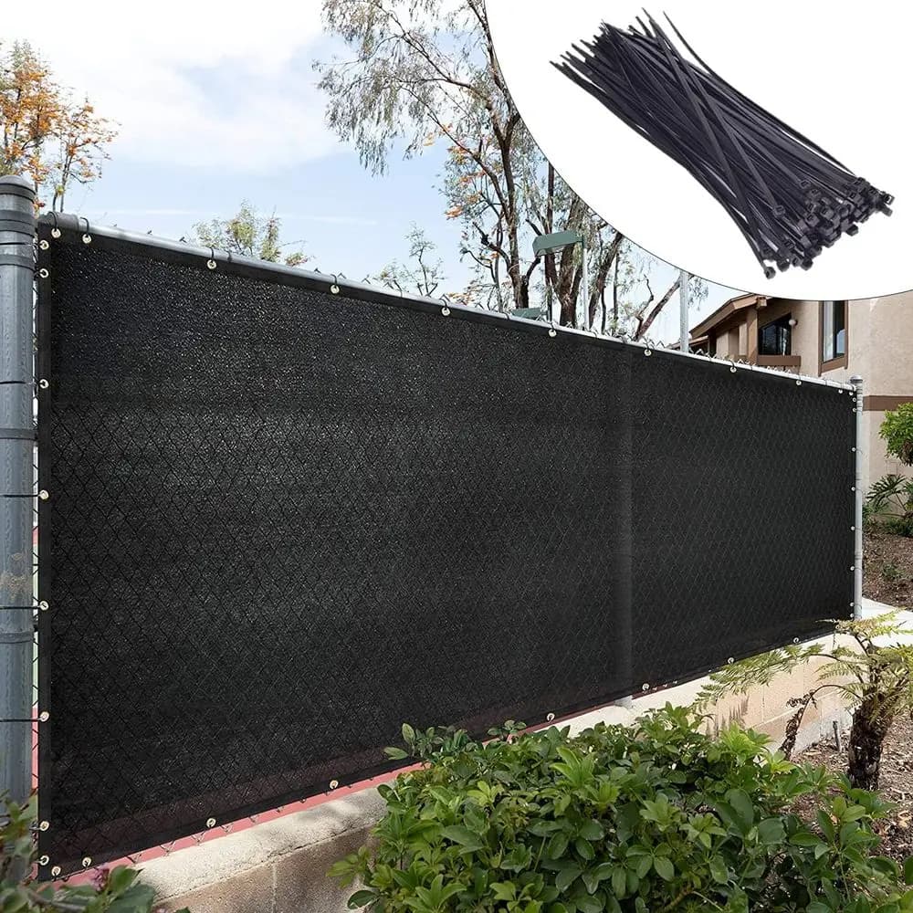 Schermo Privacy in Rete Nera Personalizzato 8' x 70' con Fascette a Cavo