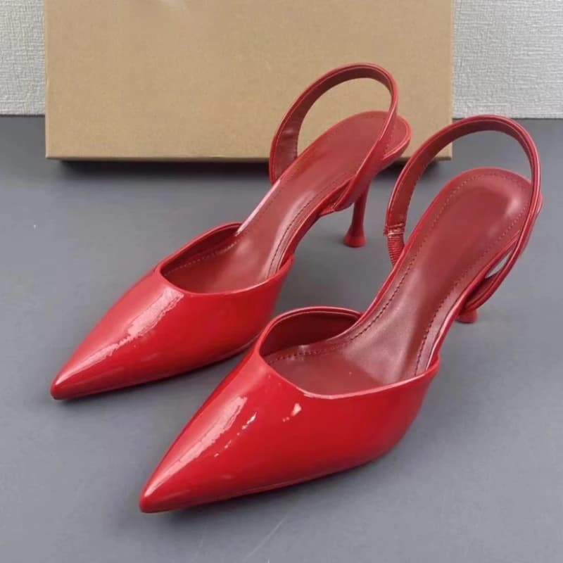 Patent Leather Sexy High Heels Women Dress Shoes Pointed Toe Red Stilettos Elegant Summer Lady Modern Sandals Zapatos De Mujer