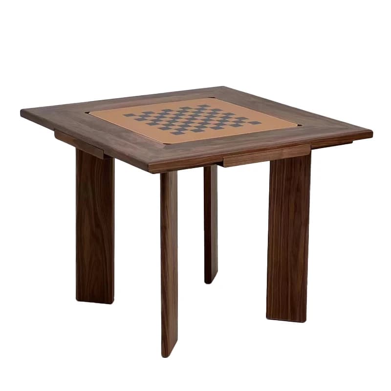 Customisable Walnut Eco-Friendly Durable Multi-Purpose Game Table Chess Backgammon Checkers Includes Chess Set Recreational