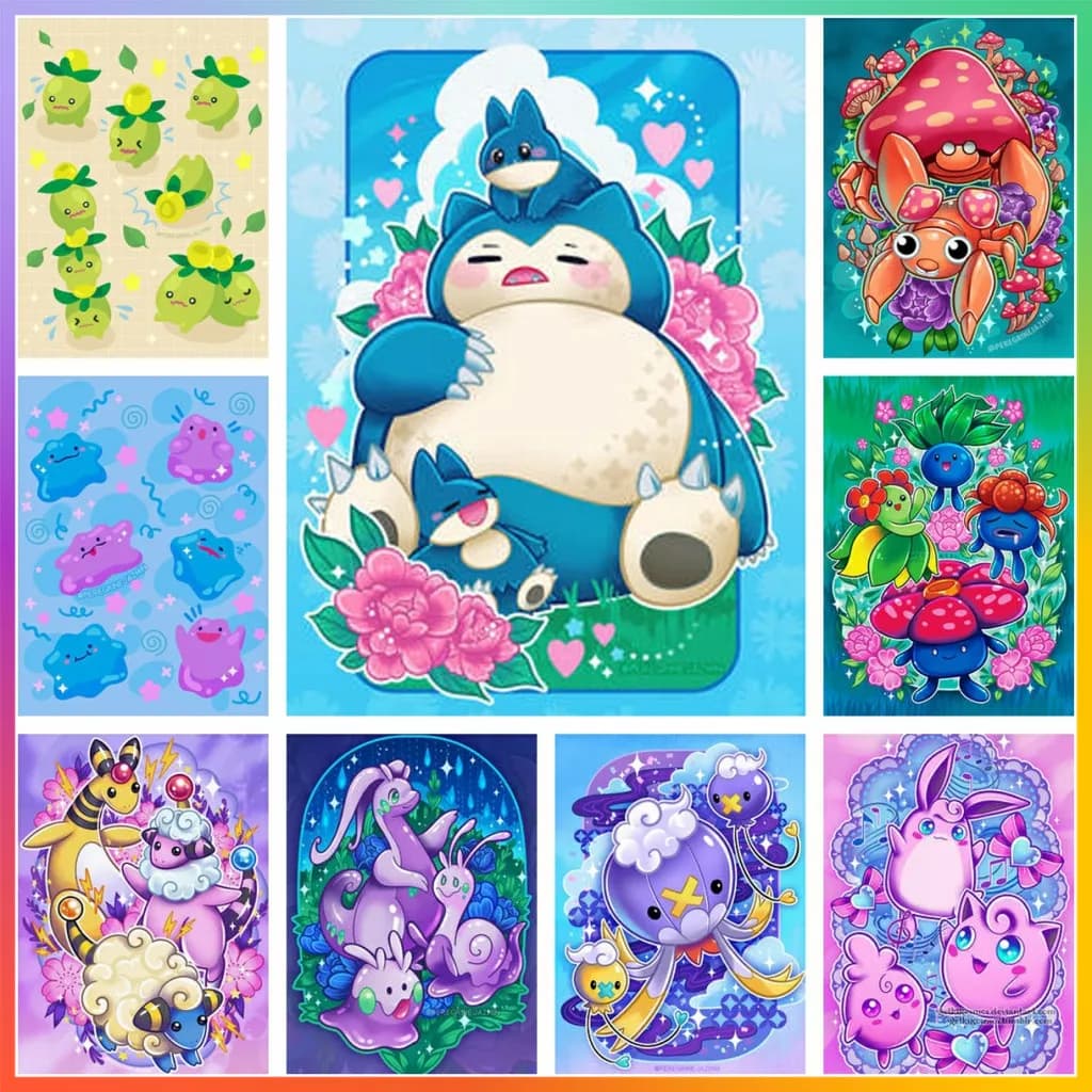 Cute Pokemon Cartoon Snorlax pittura diamante artigianato punto croce Puzzle immagini 5D fai da te arte mosaico decorazione della casa nuova novità