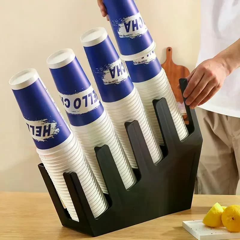 Plastics Cup Holder Milktea Coffee Dispenser Household Tea Organizer Countertop Cups Rack Plastic Integrated Holder