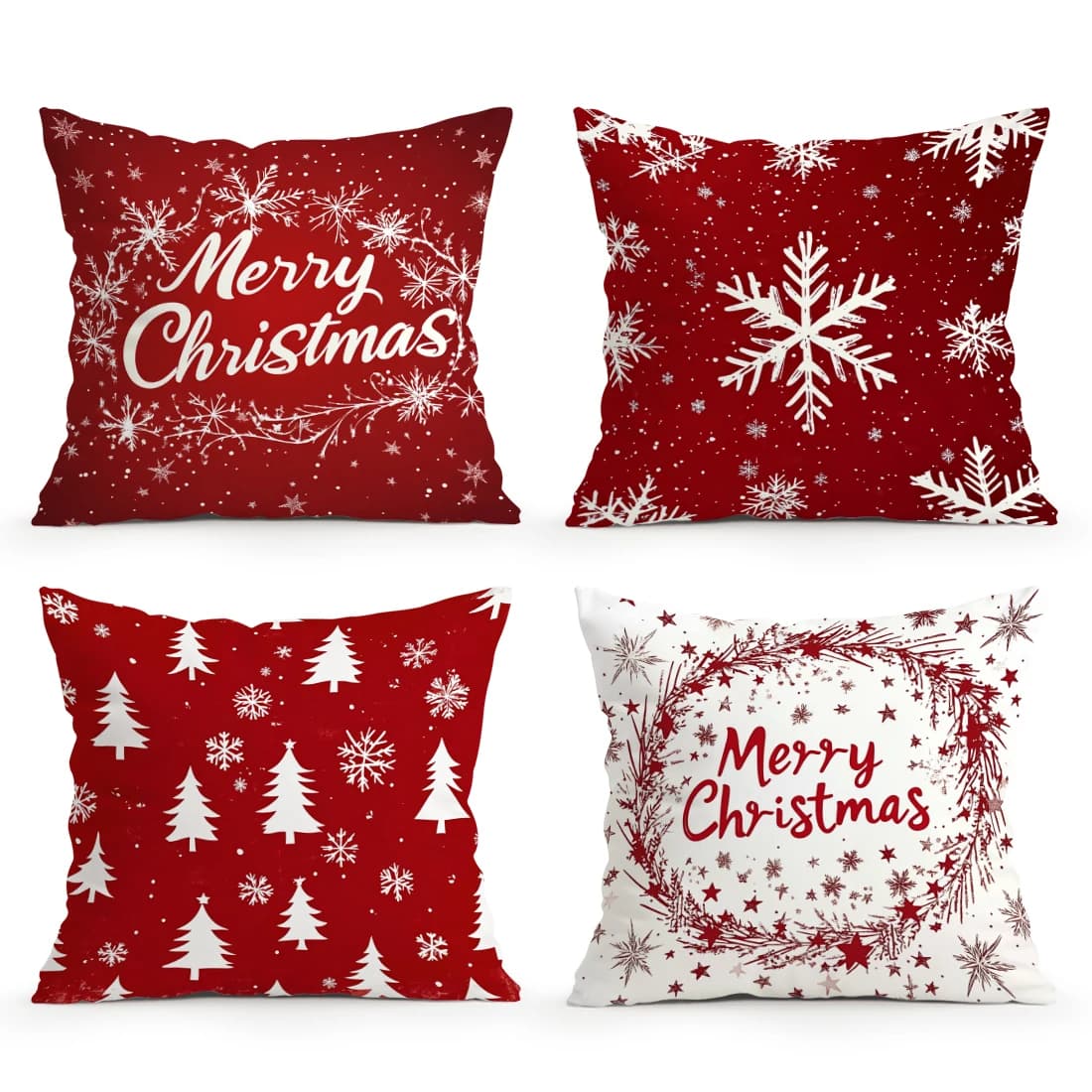 Cuscini con fiocchi di neve di Natale Federa Fodera per cuscino in poliestere Cuscino decorativo per divano Federa per decorazioni per la casa