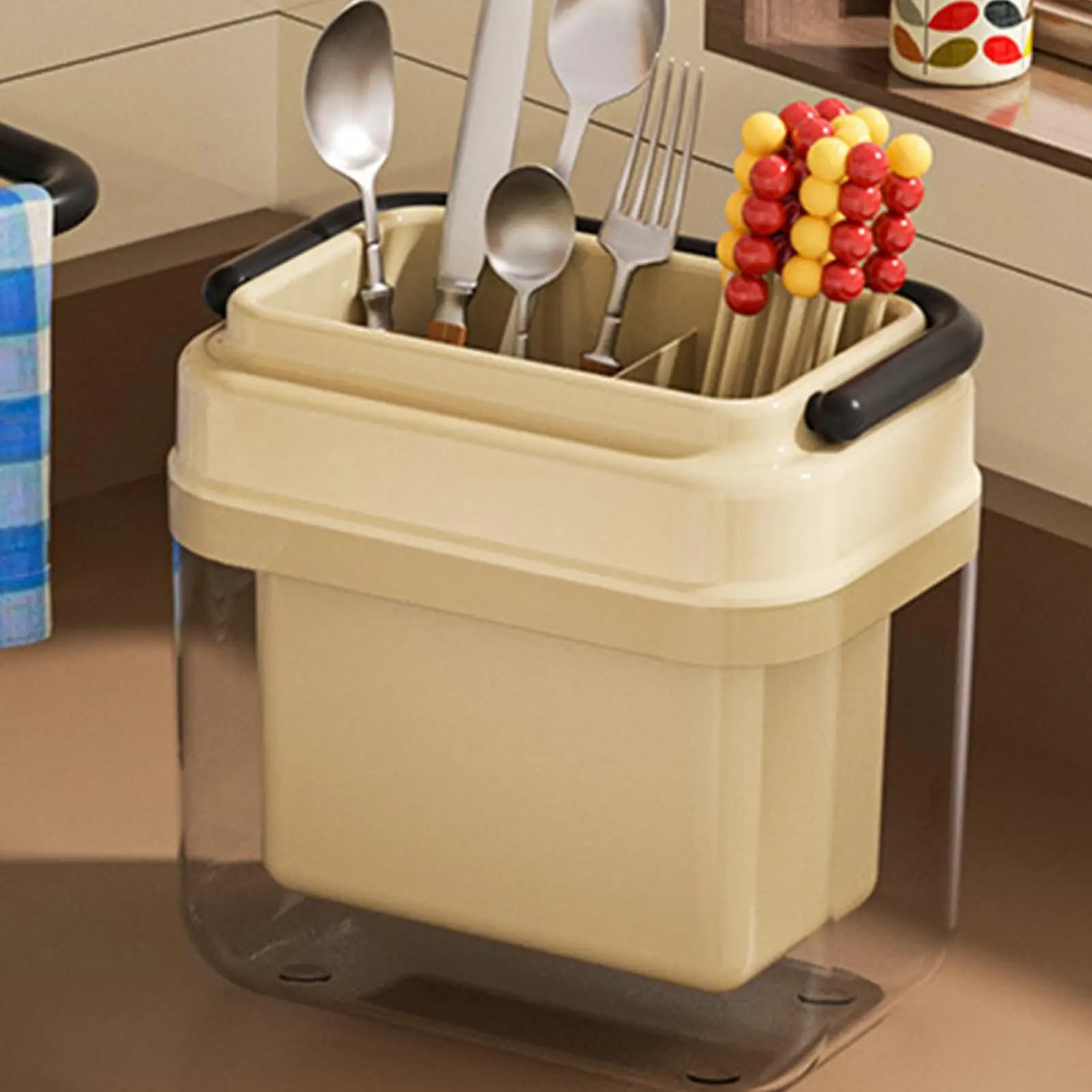 Cutlery Storage Holder Plastic Drainer Drain Containers Drying Rack Tableware Table Knife Spoon Fork Container Kitchen Tool