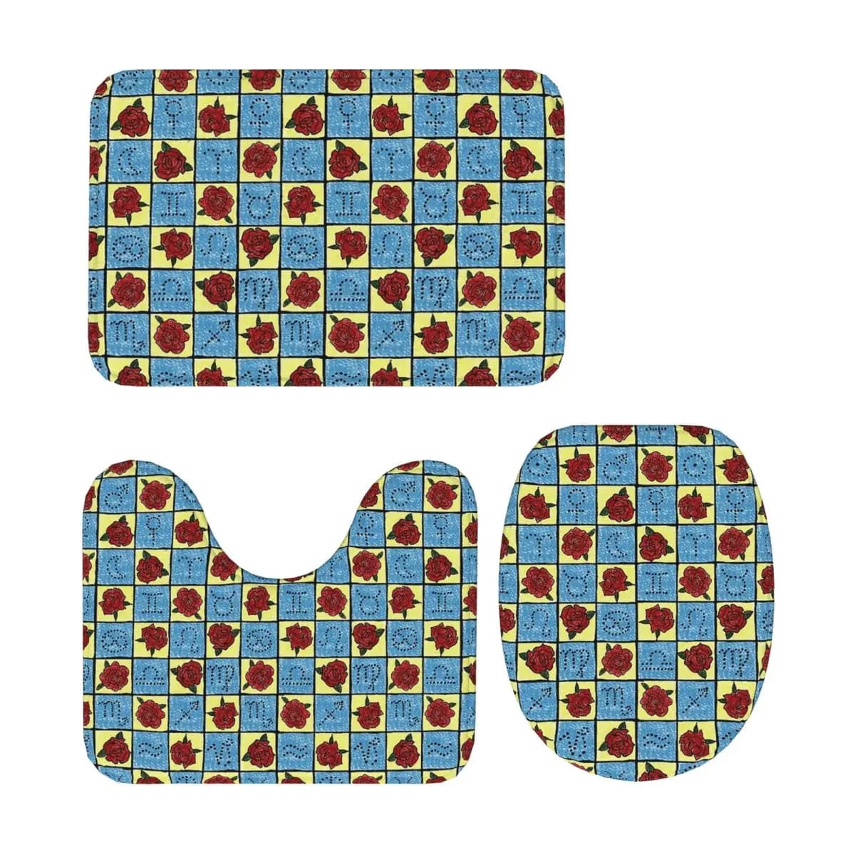 9 di spade Tarocchi Coperta di Tarotista 3 pezzi Tappetino da bagno Set da bagno Copriwater Decorazioni per la casa Tappeto antiscivolo Tappeto da pavimento