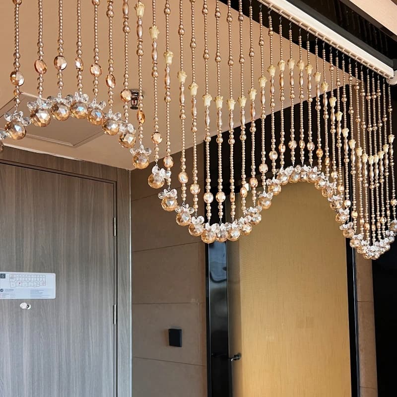 New gourd crystal bead curtain door curtain living room partition curtain entrance bathroom toilet wave hanging free of