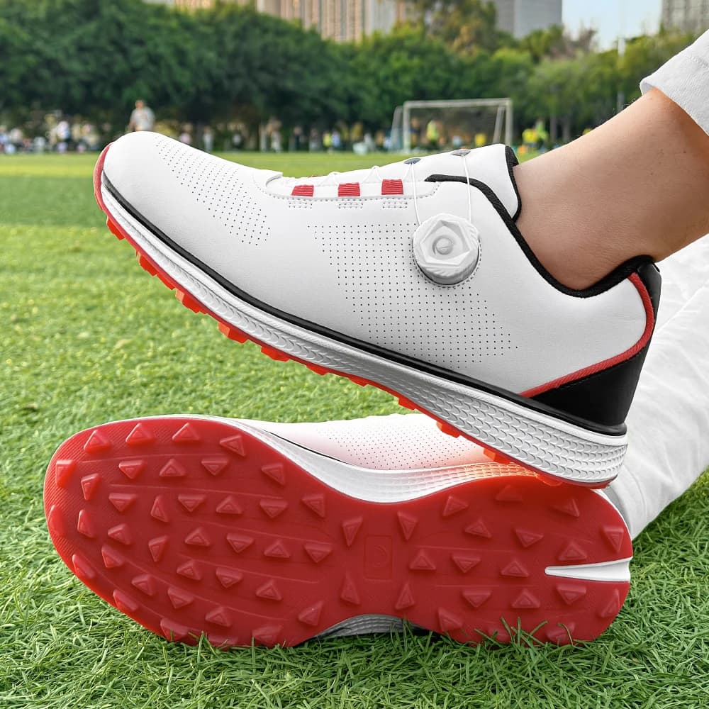 Men Spikeless Golf Sneakers With BOA Dial Rotating Buckle Lightweight Microfiber Wear Resistant Casual Outdoor Golf Footwear