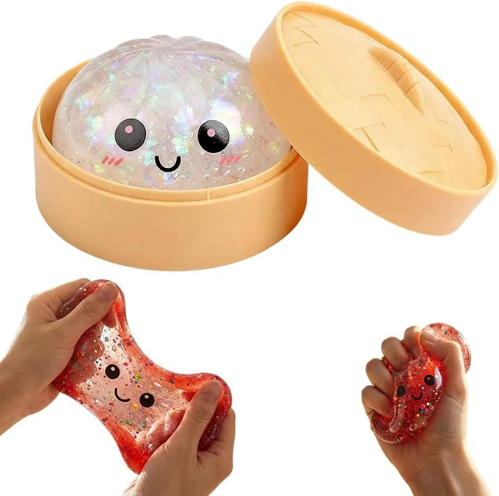 Palla Antistress Riutilizzabile a Forma di Raviolo, Giocattolo Morbido a Bassa Resilienza per Casa e Ufficio, Idea Regalo Quotidiana