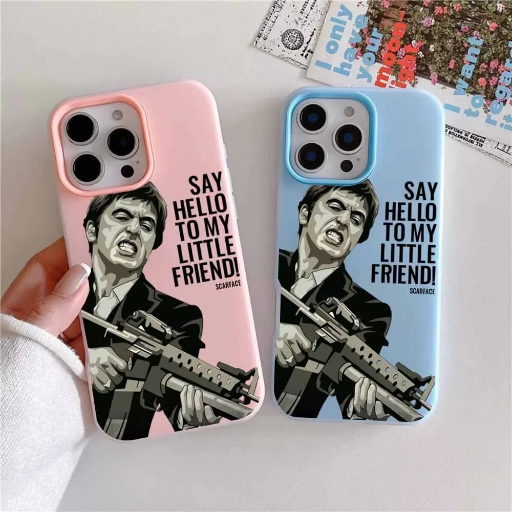 Custodia per telefono Movie Scarface Candy Color per iPhone 17 Air 16E 11 12 13 14 15 Pro Max Plus, antiurto, 2 in 1, Cover Coque