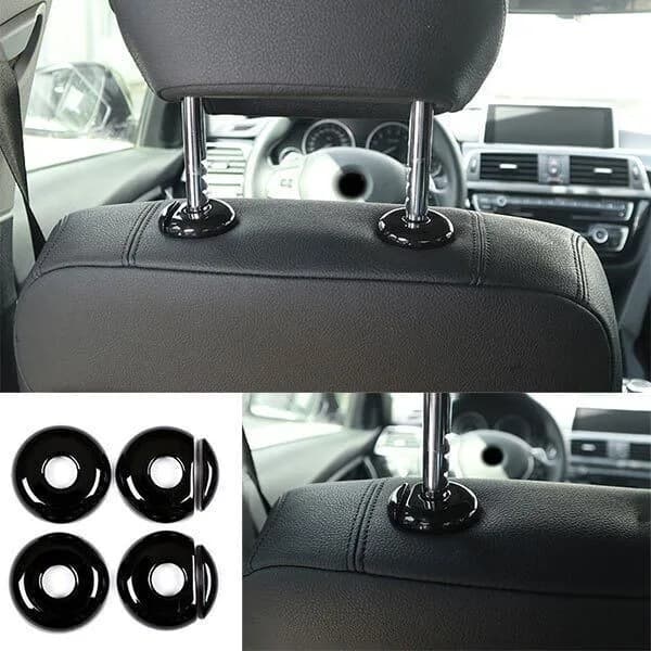 Car Styling Seat Headrest Button Sequins Decoration Cover Trim For BMW 3 Series F30 2013-2019 Black Interior Accessories Sticker