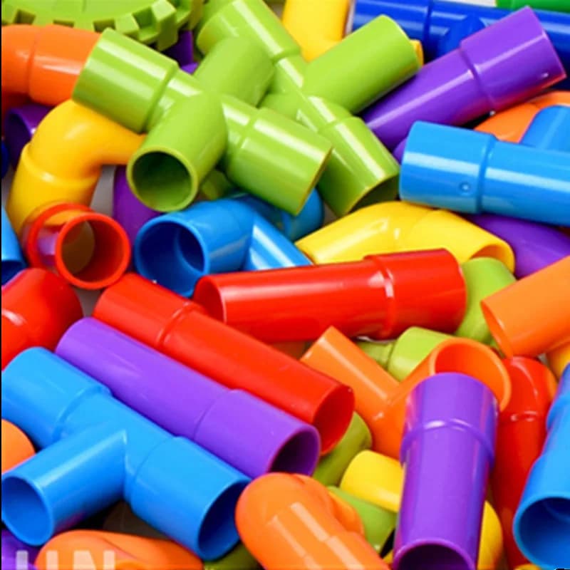 Fai da te blocchi di costruzione dell'acqua giocattolo tubo educativo Kit di stelo sensoriale costruzioni creatività blocchi di tubi Pop Building Block giocattolo per bambini