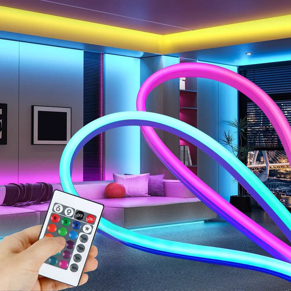 Strisce LED al neon da 5M USB 5V Striscia IP65 Controllo impermeabile Led Decorazione a diodi flessibili per l'illuminazione della decorazione del soggiorno di casa